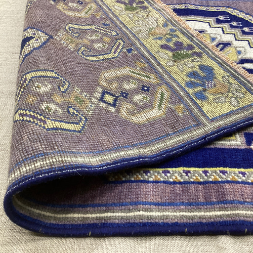 107cmx52cm年代トルコ絨毯手織り絨毯ヴィンテージラグ 107cmx52cm年代トルコ絨毯手織り絨毯ヴィンテージラグ