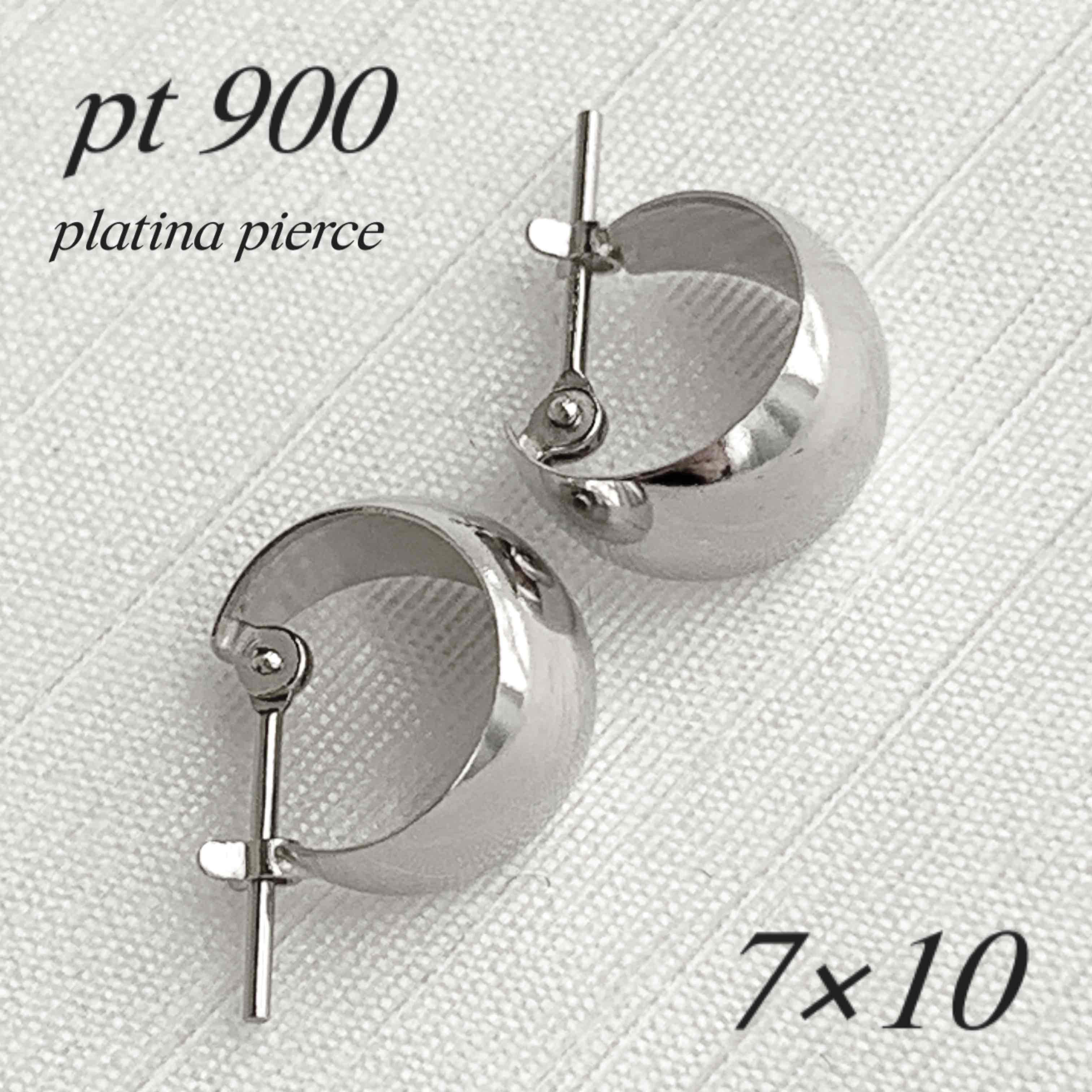 地金＊プラチナ【3×10mm 月甲フープピアス】Pt900刻印入 日本製