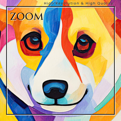 【マイフレンド - ウェルシュコーギー犬 No.4】抽象画 アートポスター 犬の絵 犬の絵画 犬のイラスト 3枚目の画像