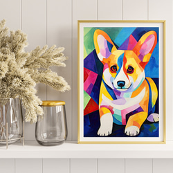【マイフレンド - ウェルシュコーギー犬 No.4】抽象画 アートポスター 犬の絵 犬の絵画 犬のイラスト 8枚目の画像