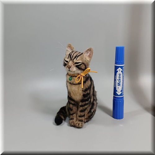 羊毛フェルトおねんね キジトラ子猫 約15cm 羊毛フェルトおねんね キジトラ子猫 約15cm Yahoo!オークション