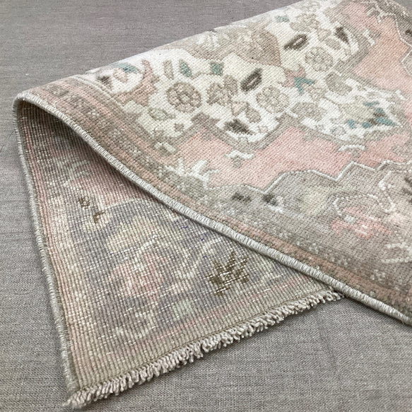 手織りトルコ絨毯 86x49cm ヴィンテージラグ 6枚目の画像