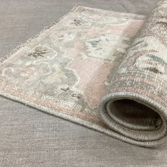 手織りトルコ絨毯 86x49cm ヴィンテージラグ 8枚目の画像