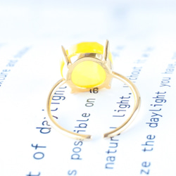 フレッシュ！マンゴーカルセドニー 天然石 指輪 リング フリーサイズあり 黄色 イエロー ギフト 5枚目の画像