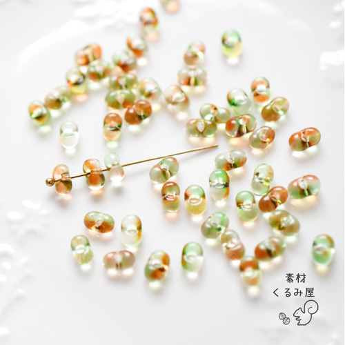 CB-0791 チェコビーズ ファルファーレ 大 4×6mm ミシシッピグリーン 約