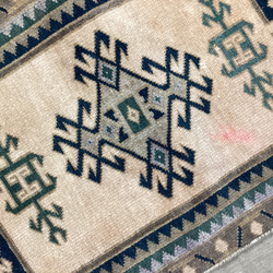 手織りトルコ絨毯 97x49cm ヴィンテージラグ 4枚目の画像
