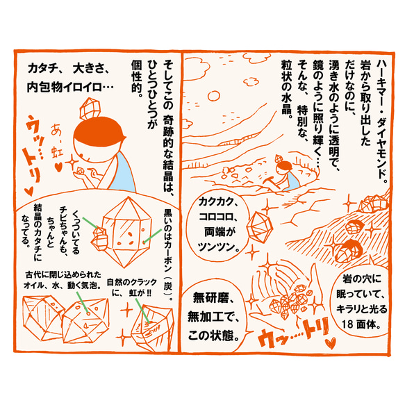 介於大粒與小粒之間！ Herkimer 鑽石【鹿皮吊飾】吊墜 7 ◆ 野生生長痕跡和微小的赤壁晶體 ◆ 第13張的照片