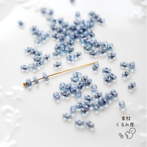 CB-0796 チェコビーズ ファルファーレ 小 2×4mm プリムローズブルー 約 