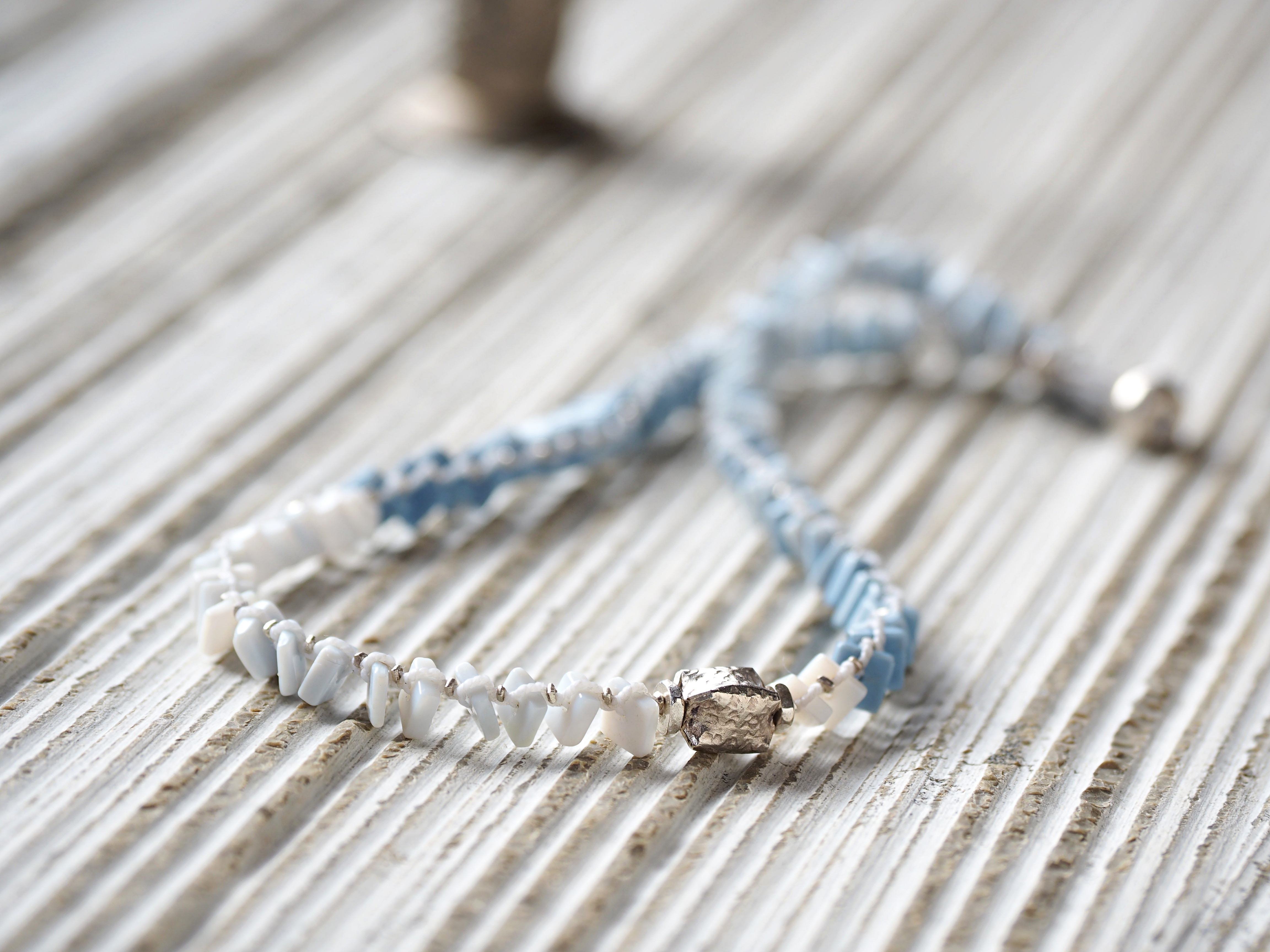 -Owyhee_blue Opal- braid necklace