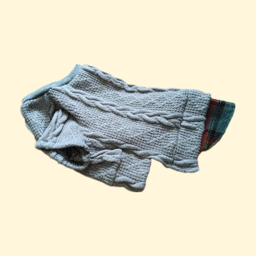 M 犬服 ニット セーター チェック シャツ トイプードル パピヨン
