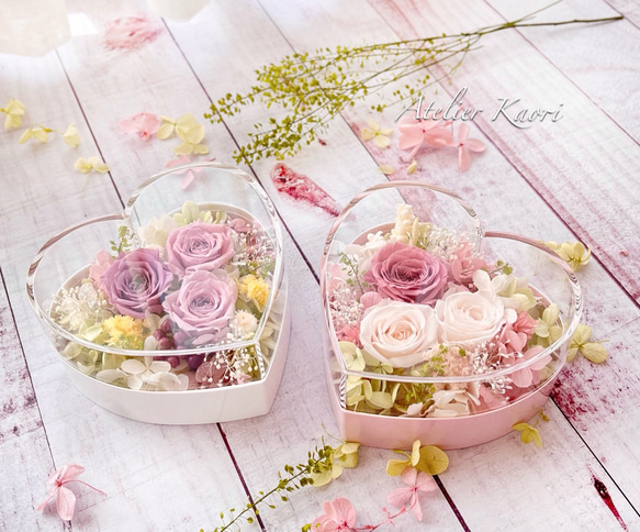 ハート型BOXのフラワーアレンジ 母の日にも〜 誕生日 結婚祝い 引越し