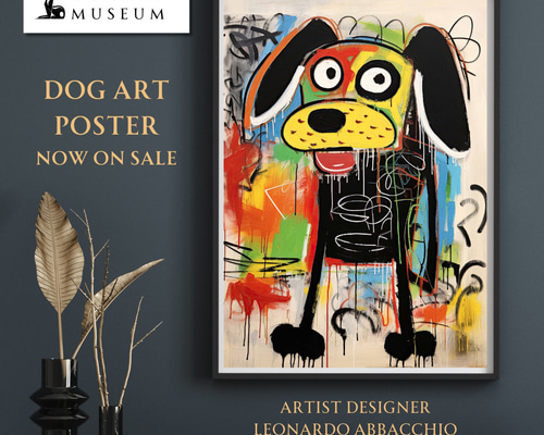 絵画　ガラス製　犬　指名手配　ビーグル　バットドック　baddog ストリートドッグ - ビーグル犬 No.2】抽象画 現代アート