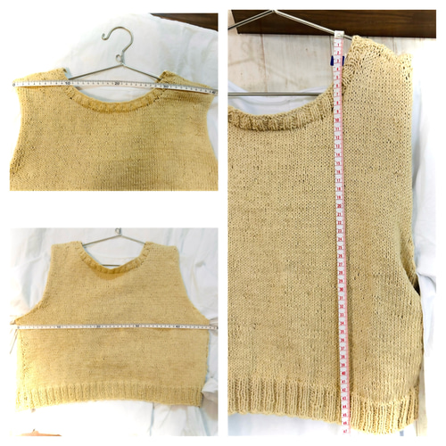 Cloth&Cross クロス&クロスウール格子編みニットベスト
