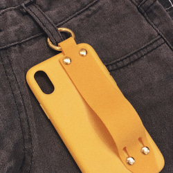 Ring Karabiner&Band iPhone Case (yellow) スマートフォングッズ イエロー 黄色 1枚目の画像