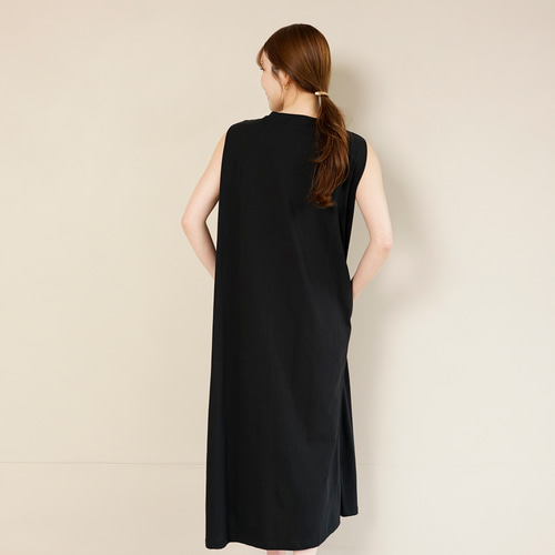 【美品】23区✧ダークグレー 半袖 Aライン コットン素材カットソーワンピース セール】 プロセスドコットン Aラインワンピース （ミニ丈・ひざ