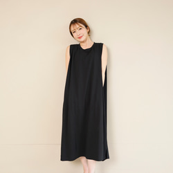 コットン100% ショルダータック カットソー ノースリーブ ワンピース 16枚目の画像