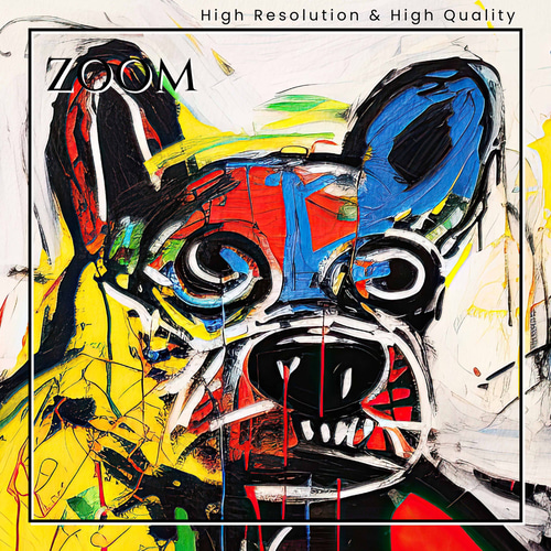 ストリートドッグ - ボクサー犬 No.1】抽象画 現代アートポスター 犬の