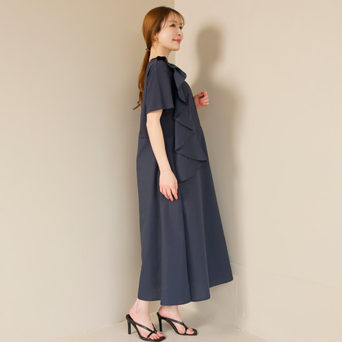 SALE】アシメ 肩フリル Aライン ドッキング カットソー