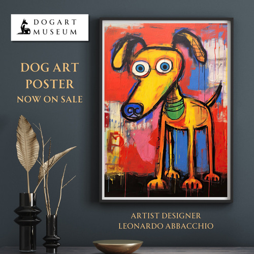 ストリートドッグ - ダックスフンド犬 No.3】抽象画 現代アート