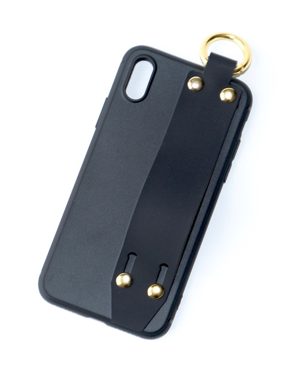 Ring Karabiner&Band iPhone Case (black) スマートフォングッズ ブラック 黒 2枚目の画像