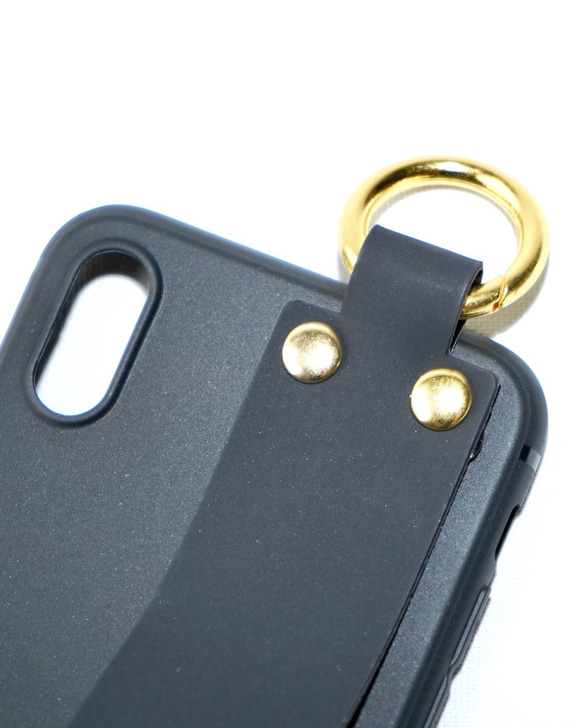 Ring Karabiner&Band iPhone Case (black) スマートフォングッズ ブラック 黒 6枚目の画像
