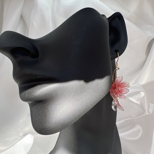 チェリーロータス(蓮)ピアス/イヤリング ディップアート アメリカン