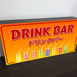 【Lサイズ】ドリンクバー ジュース フリードリンク 飲み放題 食堂 レストラン 店舗 看板 置物 雑貨 ライトBOX 4枚目の画像