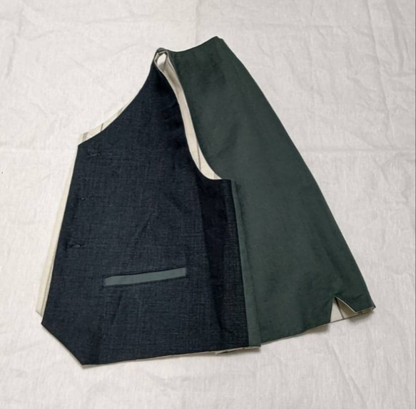 【受注生産】リネン地のジャケットのセットアップ［90-130サイズ］ 16枚目の画像