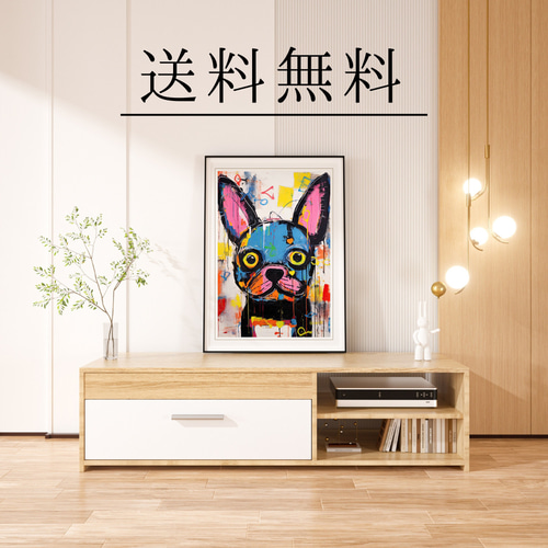 原画 after dinner 2016 フレンチブル 犬の現代アート 絵画（犬