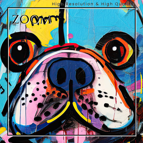 ストリートドッグ - フレンチブルドッグ犬 No.3】抽象画 現代アート