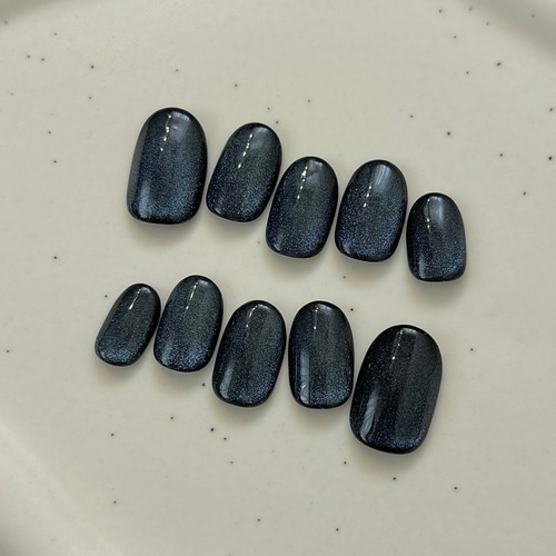 No.10 深海 ダークブルー マグネットネイル /キラキラネイル/ブルー