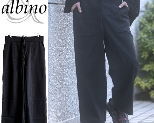 23区 リネンワイドベイカーパンツ (黒) Wide baker pants【ワイドベイカーパンツ】collar SAKURA