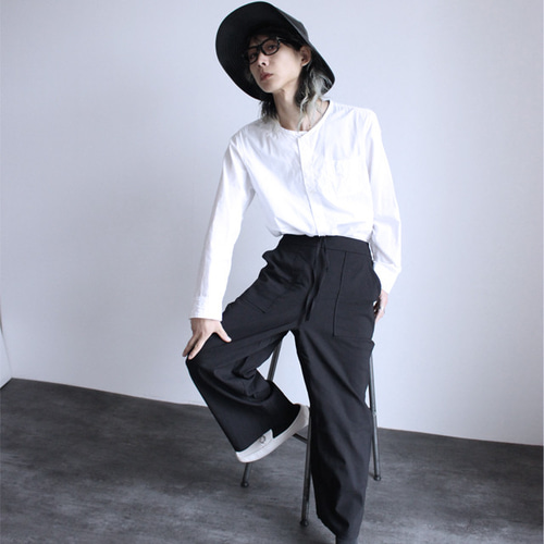 MaxMara 22SS コットンリネン ペインターパンツ ワイド ホワイト MaxMara 22SS コットンリネン ペインターパンツ ワイド ホワイト