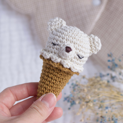 ミニミニあみぐるみアイス大好きおさるさんストラップ