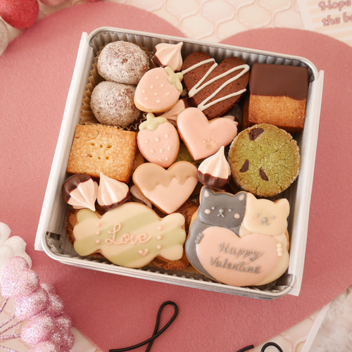 2月10日より発送】バレンタインクッキー缶（大） クッキー tsunagu