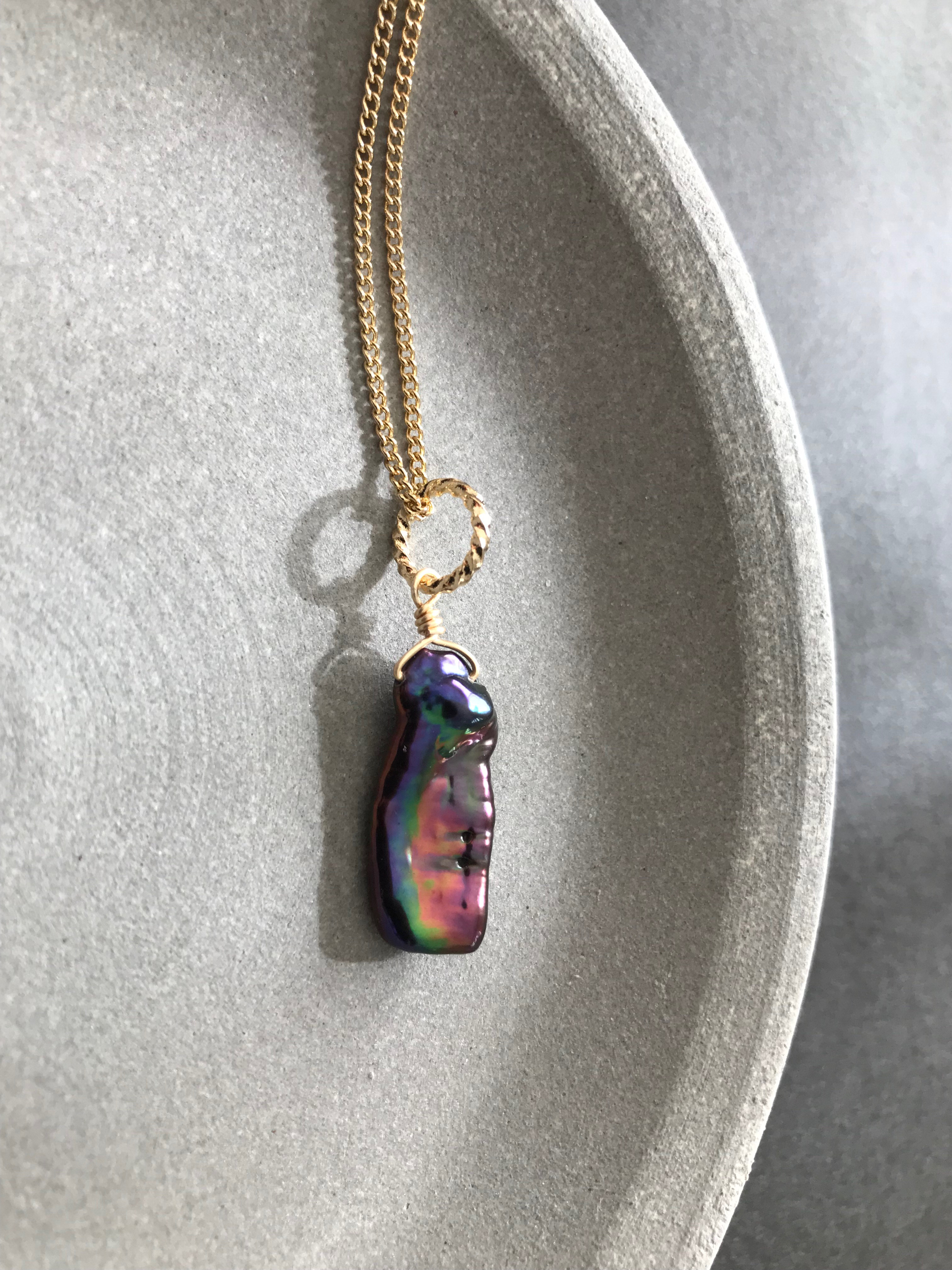 ピーコックカラーのケシパール♚ペンダントトップ