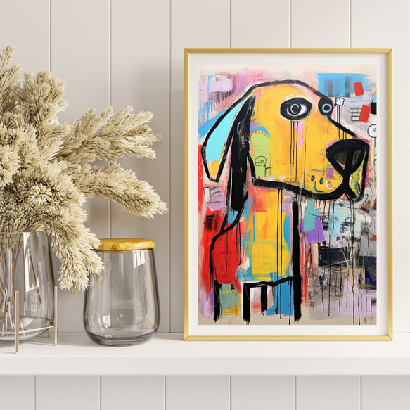【ストリートドッグ - ラブラドールレトリバー犬 No.1】抽象画 現代アートポスター 犬の絵 犬の絵画 犬のイラスト 8枚目の画像
