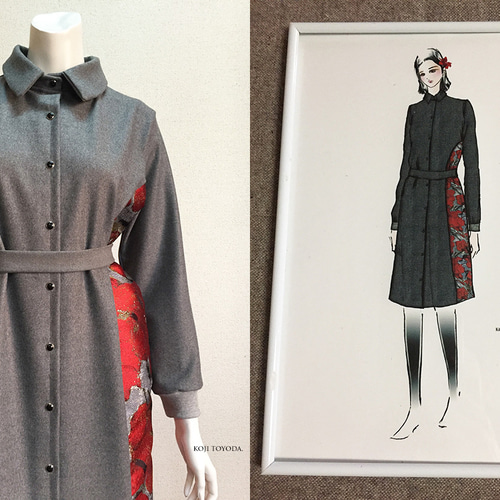 1点もの・デザイン画付き】ネル生地京都産ゴブラン風ジャガード 1点もの・デザイン画付き】ネル生地京都産ゴブラン風ジャガード