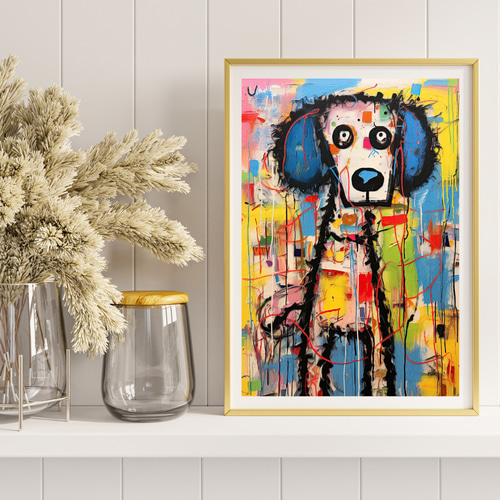 ストリートドッグ - トイプードル犬 No.3】抽象画 現代アート