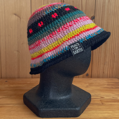 秋冬あったか毛糸】かぎ針編みのおしゃれバケットハット クラッシャー