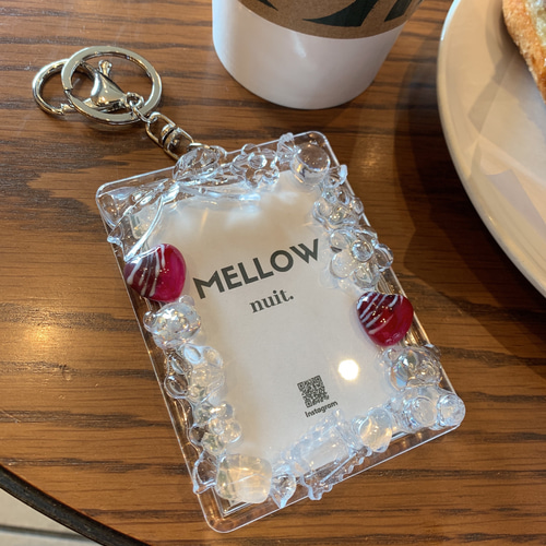 B8トレカキーホルダー】硬質ケース 『 sweet 』chocolate/clear/透明