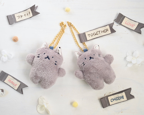 ベビねこちゃんバッグチャーム（オプションでネーム入れor応援