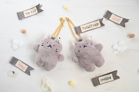 ベビねこちゃんバッグチャーム（オプションでネーム入れor応援