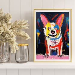 【ストリートドッグ - ウェルシュコーギー犬 No.2】抽象画 現代アートポスター 犬の絵 犬の絵画 犬のイラスト 8枚目の画像