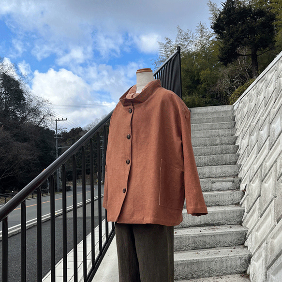 こだわりボタン柿渋染めジャケット24005 ジャケット 布一途 通販