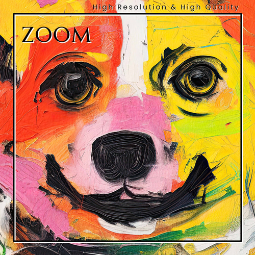 ストリートドッグ - ウェルシュコーギー犬 No.5】抽象画 現代アート