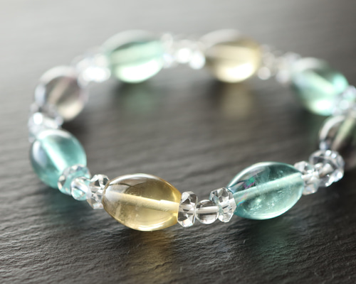 ☆プレミアムブレス☆フローライト（マルチカラー・天珠タイプ）：横幅