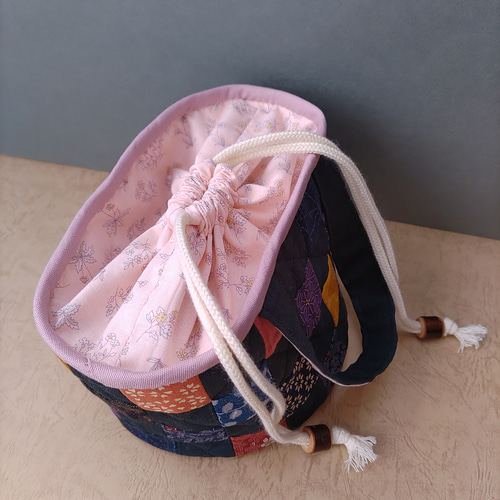 mornquilt パッチワーク巾着バッグ mornquilt パッチワーク巾着バッグ mornquilt パッチワーク巾着バッグ