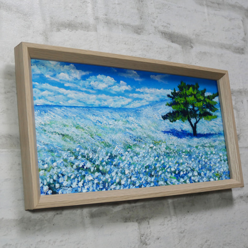 油絵 油彩 油彩画 絵 絵画 長方形ミニ絵画【青い月】 油絵 油彩 油彩画 絵 絵画 長方形ミニ絵画【青い月】 - メルカリ