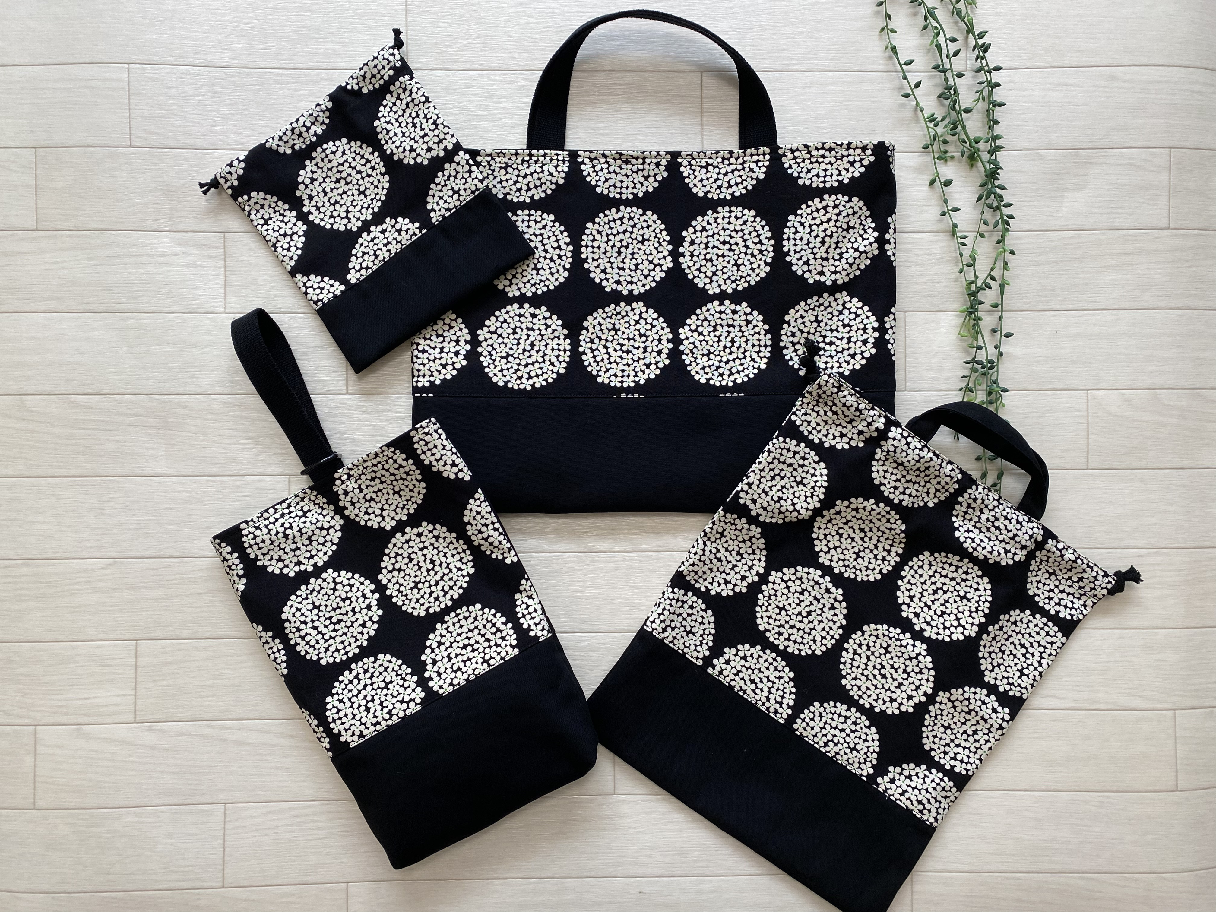 2026入園入学、通園通学グッズ＊北欧風花柄＊レッスンバッグ＊シューズ入れ＊体操服入れ＊歯ブラシコップ入れ